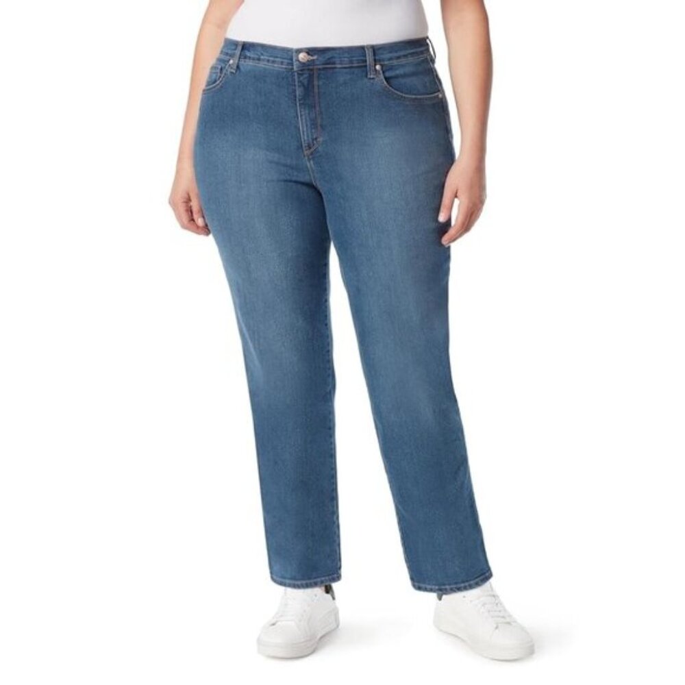 Gloria Vanderbilt Womens Amanda Straight Leg Jean Jeans Size 14
